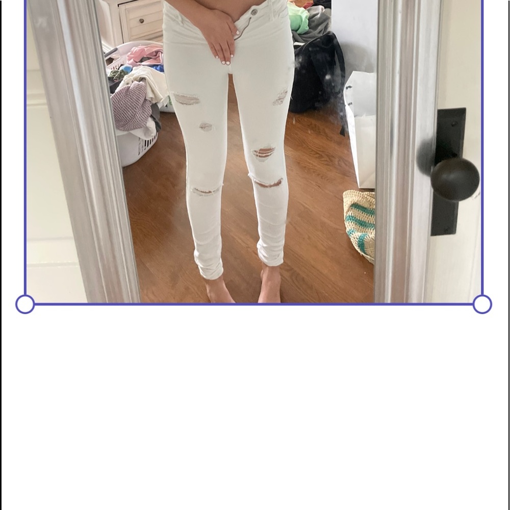hollister white ripped jeans